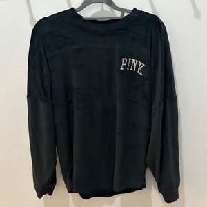 PINK Velvet Varsity Style Crew Neck